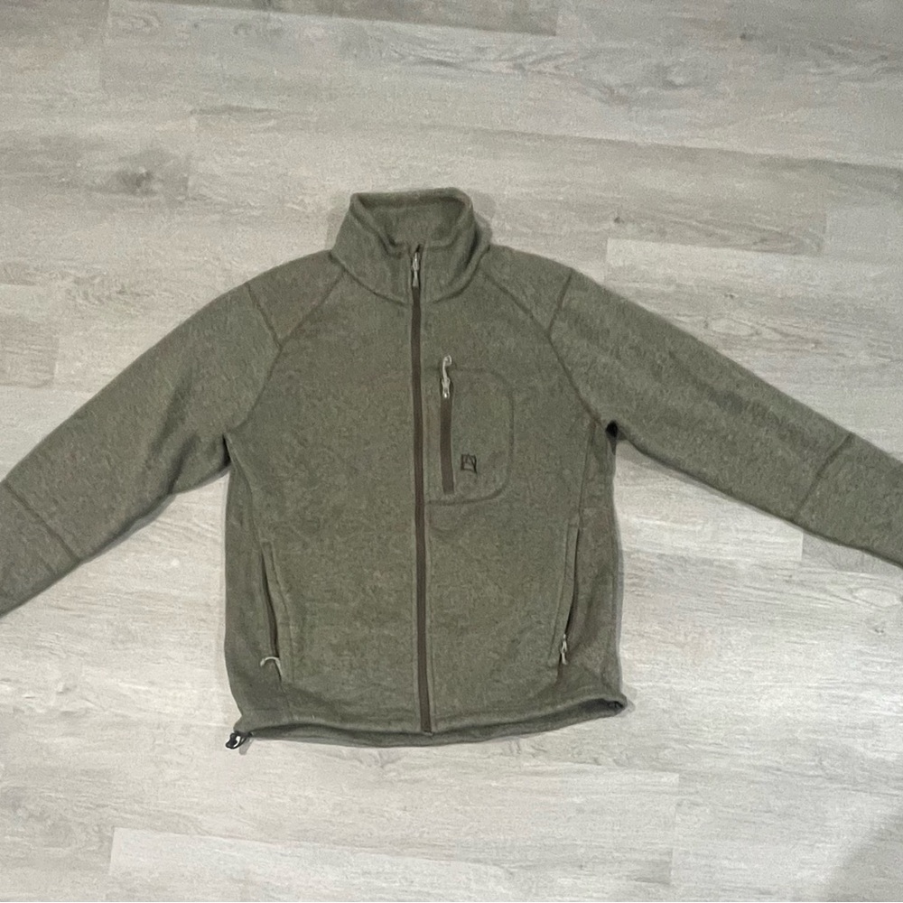 Avalanche Green Zip-Up Sweater Jacket-Large
